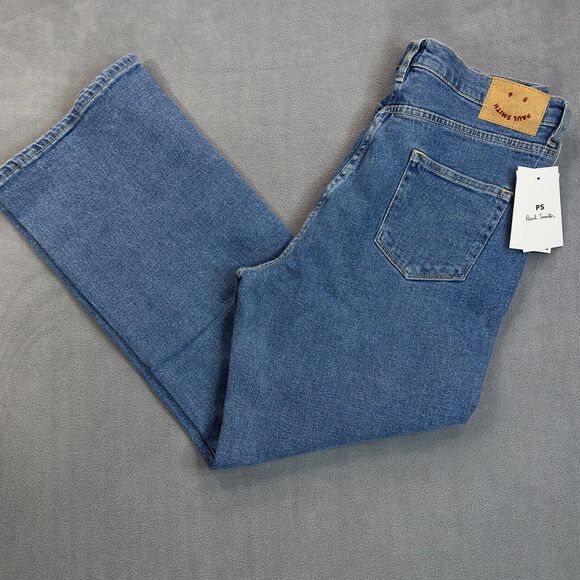Paul Smith PS Kick Flare Jean size 31 Medium Wash NWT Ankle Vintage Wide Leg 90s - Picture 1 of 16
